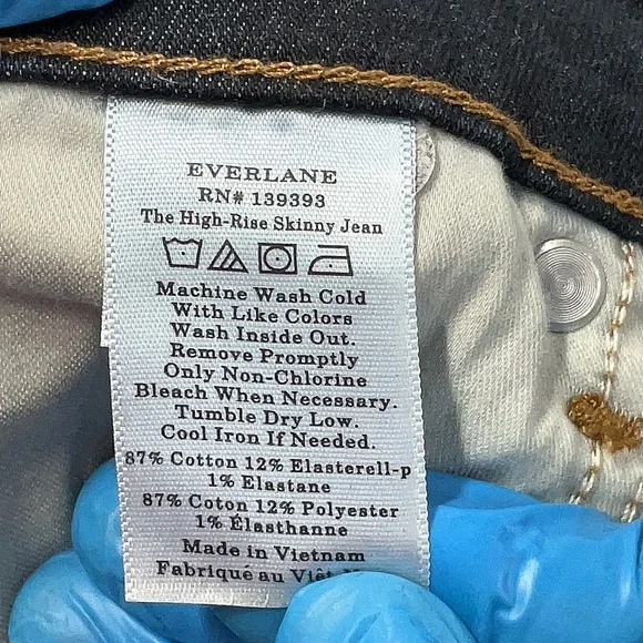 Everlane The High Rise Skinny Jean Ankle Dark Blue Wash - Picture 12 of 12